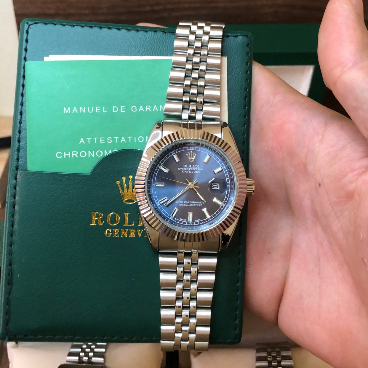 ROLEX OYSTER DATEJUST PERPETUAL BLUE DIAL